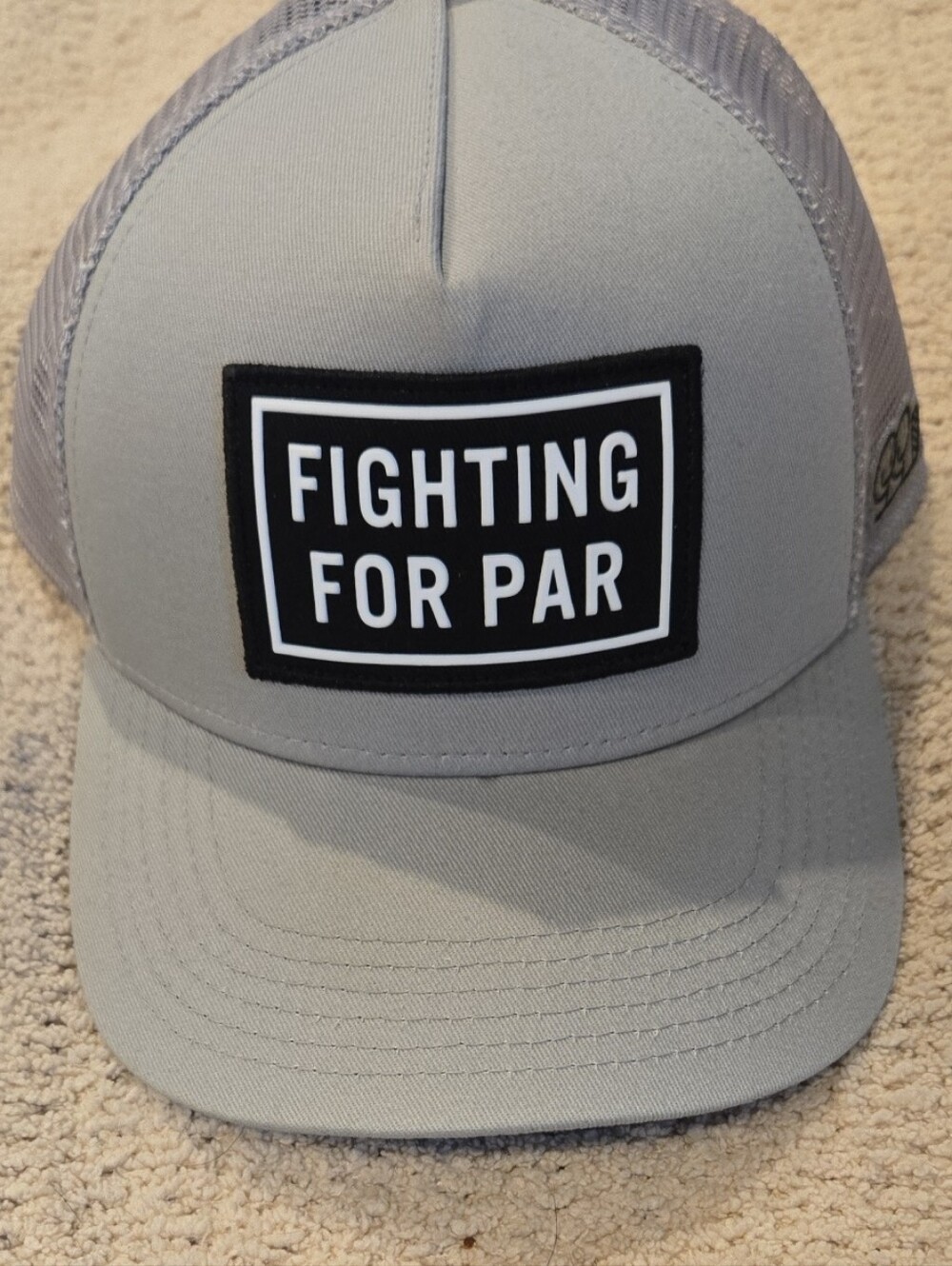 Fighting For Par Men's Gray Trucker Hat